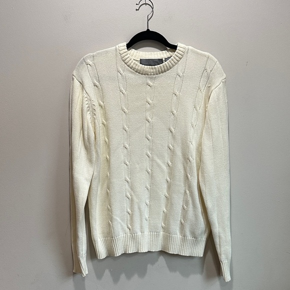 Oscar de la Renta Other - Oscar de la Renta Cream Crewneck Sweater 100% Cotton